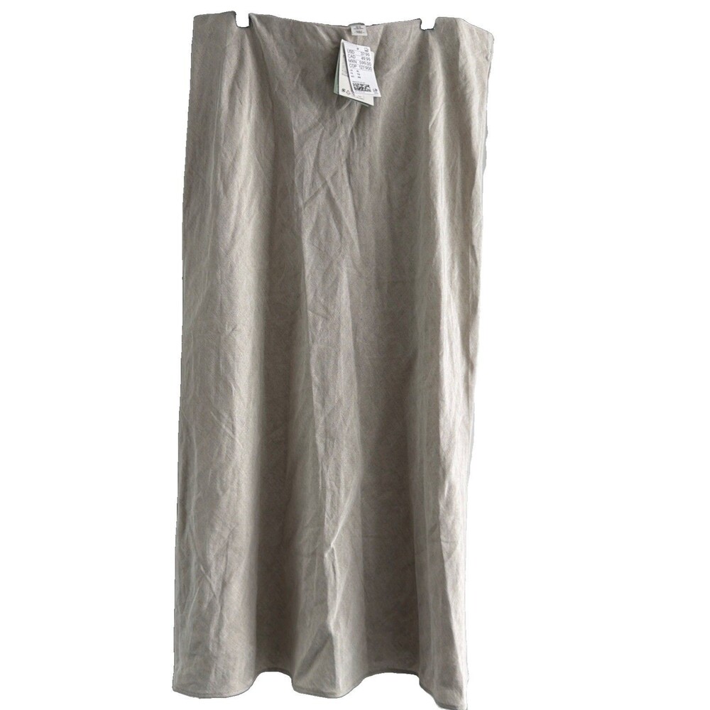 H&M Maxi Skirt Linen Blend Women’s XL tan Cream Resort Boho Peasant